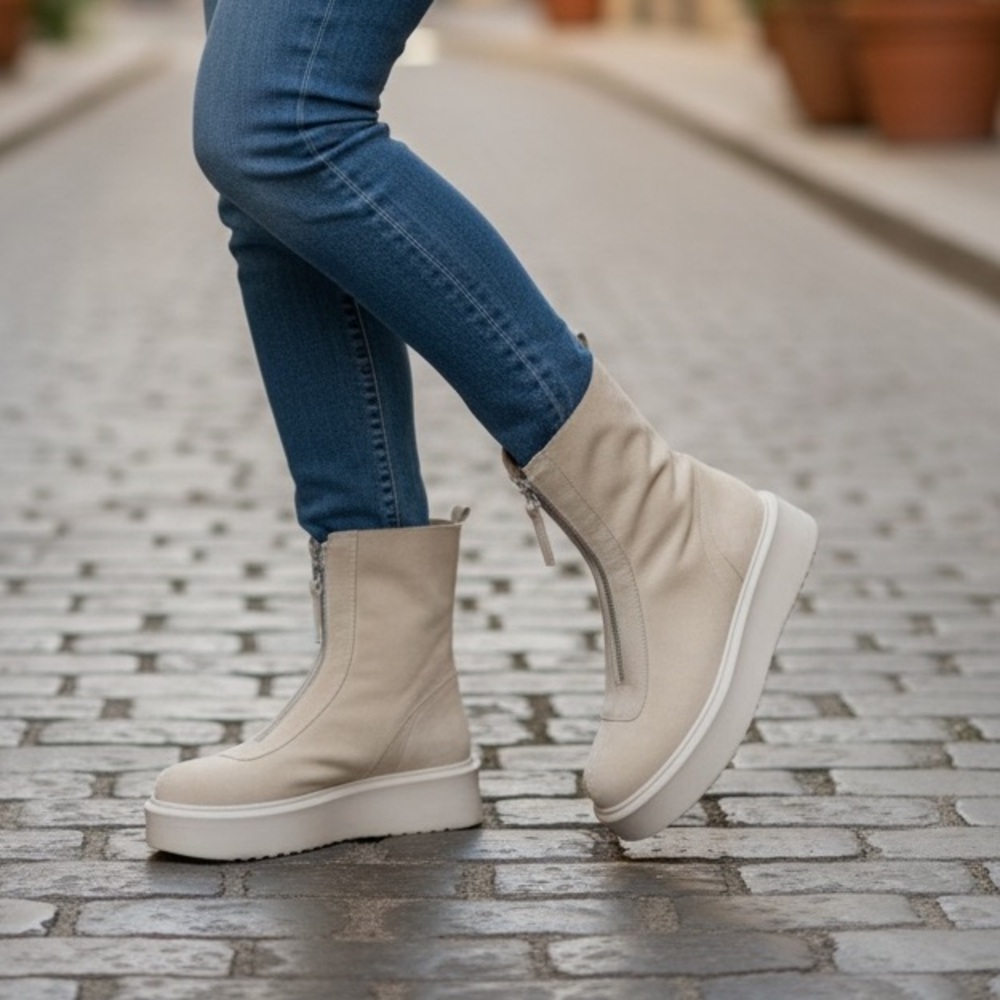 Stylish  Steve madden zip up boots size 9 Platform Ankle Boots